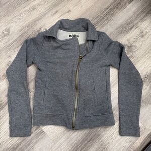 OshKosh Bgosh Girls Gray Moto Jacket Full Zip Lightweight‎ Size 6X
